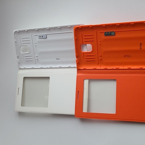 Samsung Galaxy Note 3 OEM S View Flip Cover Case Bundle Orange and White - Picture 3 of 6